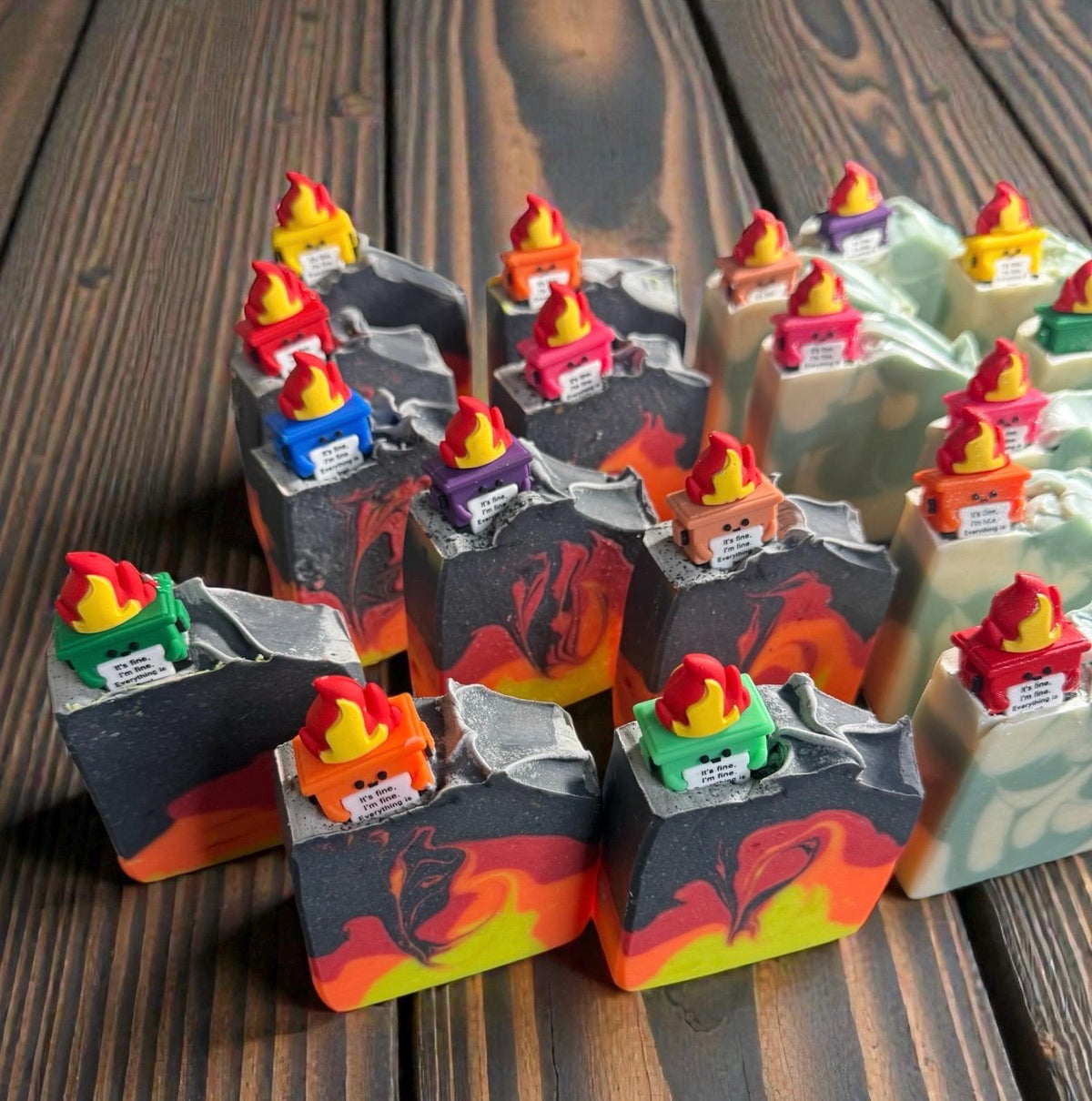Dumpster Fire Bar Soap. Made with Tallow and Goat Milk. Scented in Volcano Or Sage That