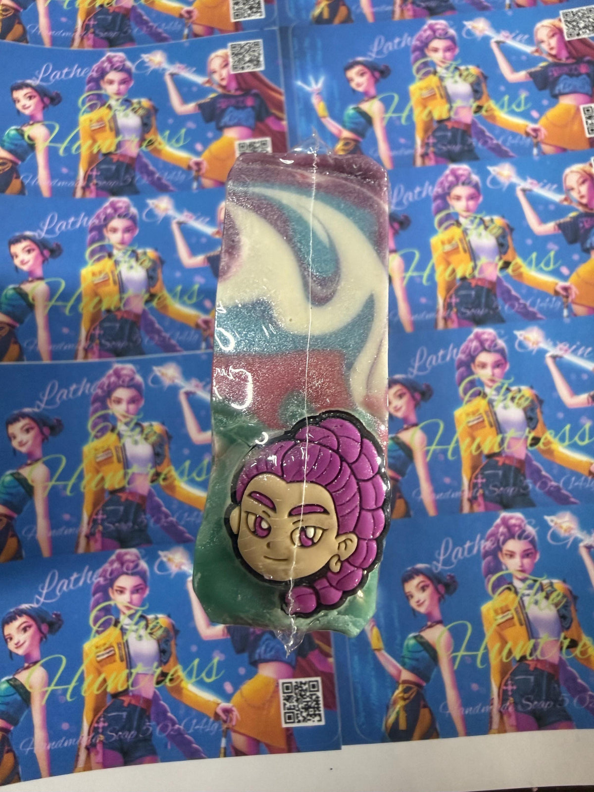 The Huntress Soap. Scented in Watermelon Jolly Rancher with Silicone Charm on Top