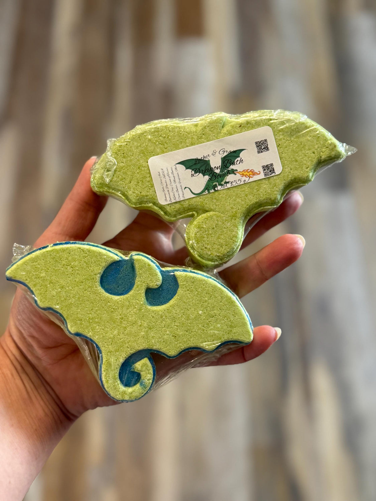 Dragon Bath Bomb –Made with Cocoa Butter and Buttermilk - Scented in Apple Berry