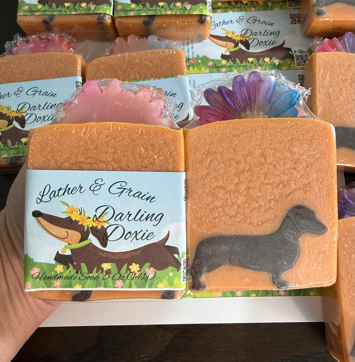 Dachshund Soap Made with Tallow and Giat Milk: Mango Sorbet Scent