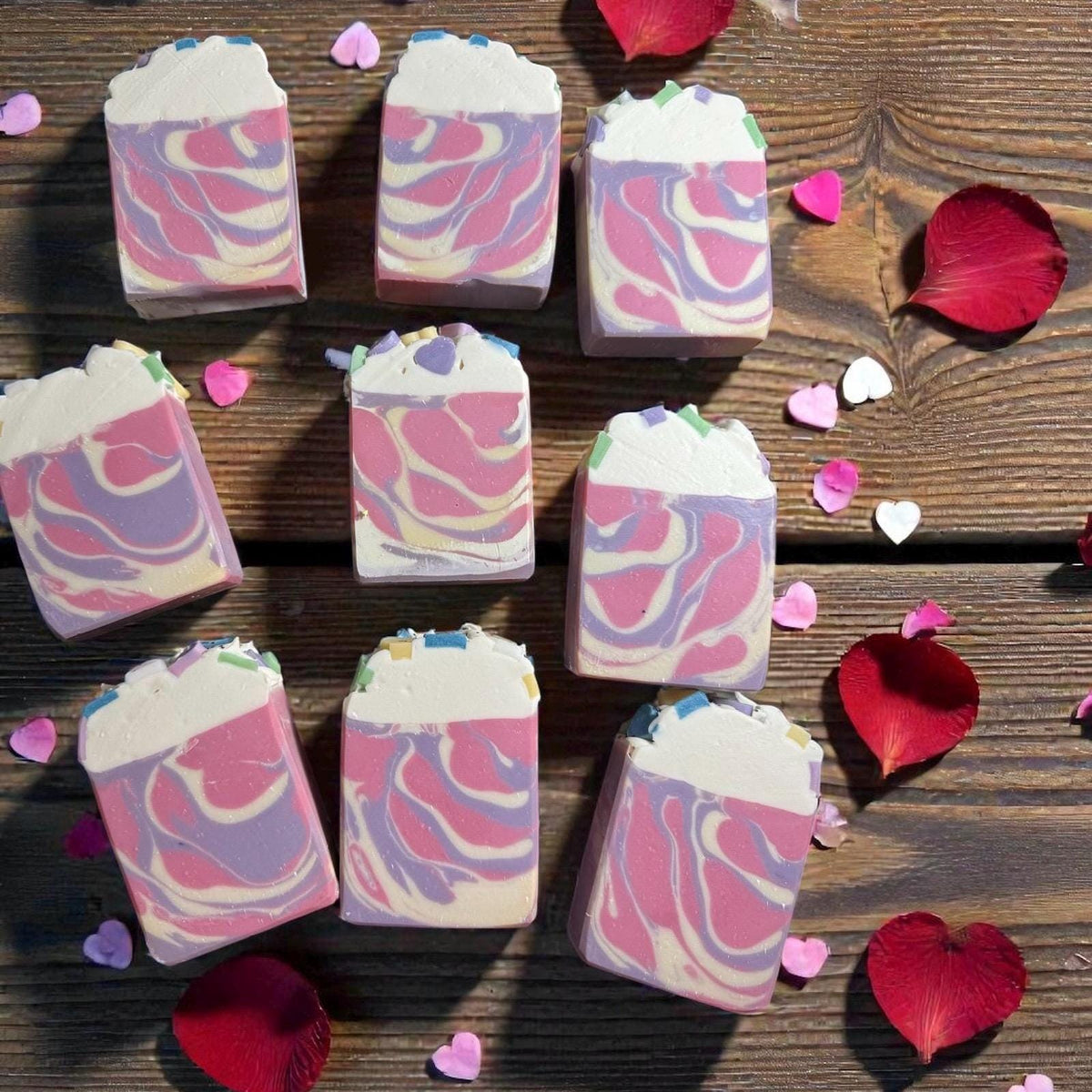 Be Mine Conversation Heart Bar Soap Made with Tallow and Scented in Pink Berry Tangerine