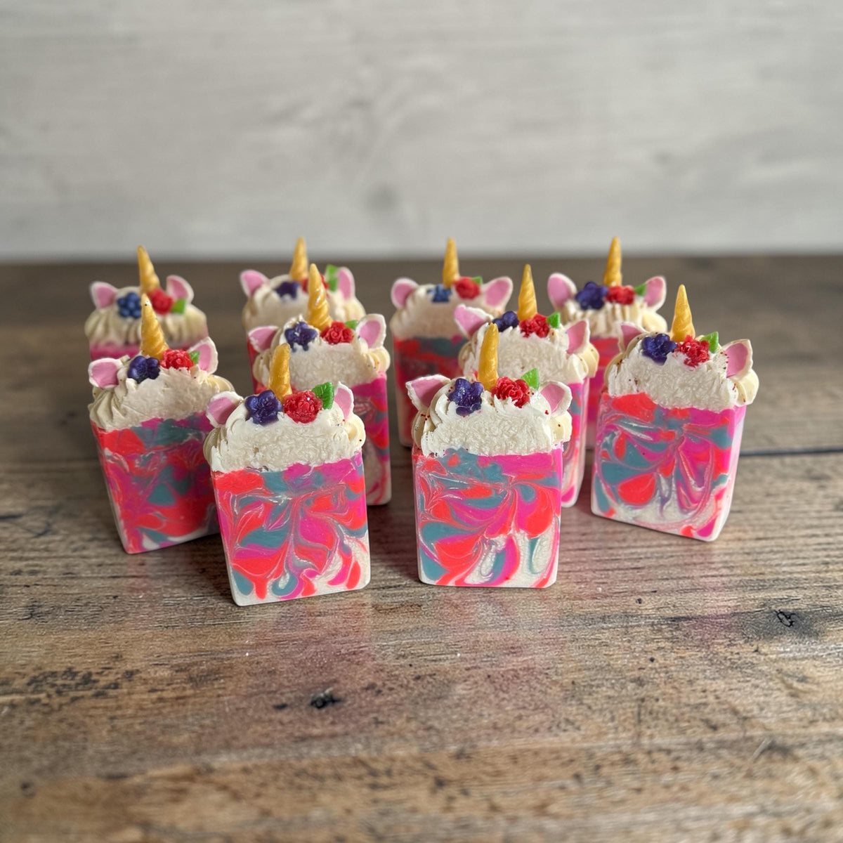 Unicorn Soap made with Tallow and Goat Milk -Handmade- Small Batch- Cold Process Scented in Mango Strawberry