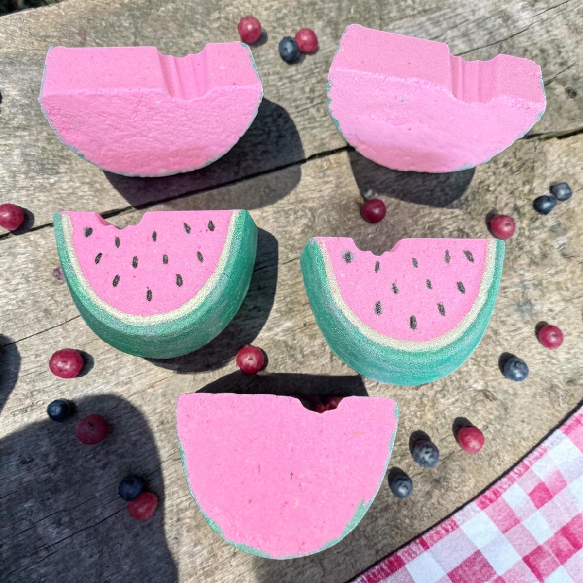 Watermelon Sugar Bath Bomb – Hand Pressed Summertime Relaxation