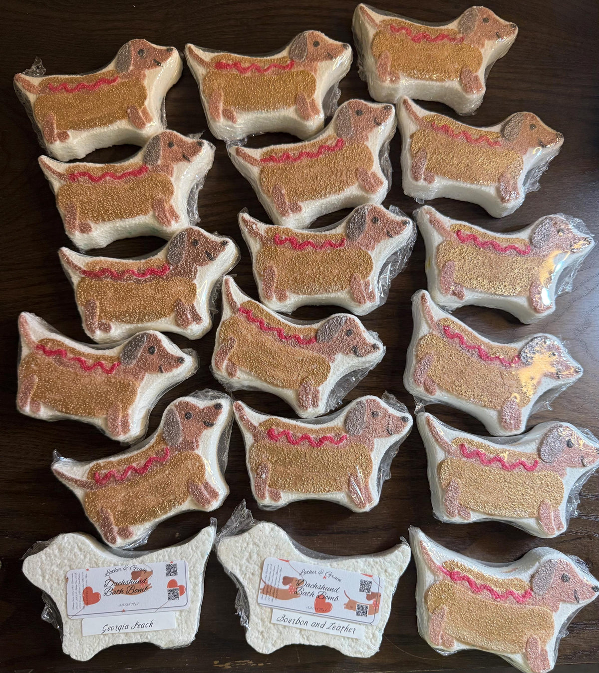 Wiener Dog Buttermilk Bath Bomb – Dachshund Wearing a Hot Dog Costume