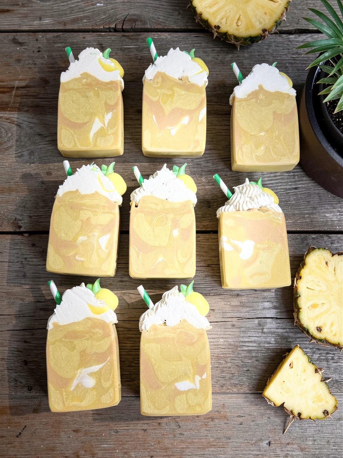 Pineapple Dole Whip Soap made with Tallow and Goat Milk -Handmade- Small Batch- Cold Process