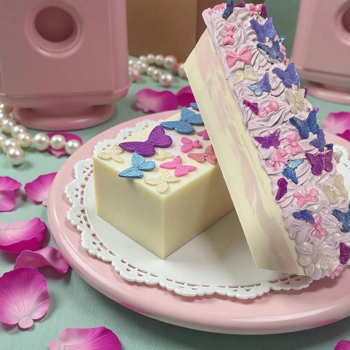 Butterfly Kisses Soap, Soft Coquette Girly Bar.