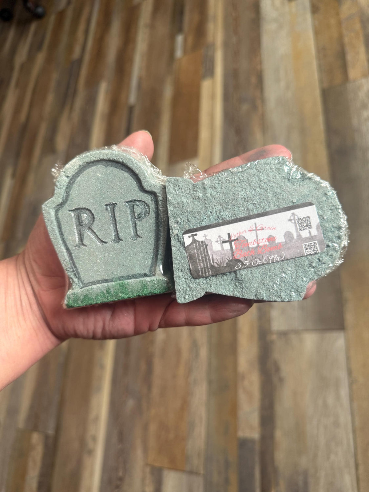 Tombstone Halloween Bath Bomb made with Creamy Buttermilk