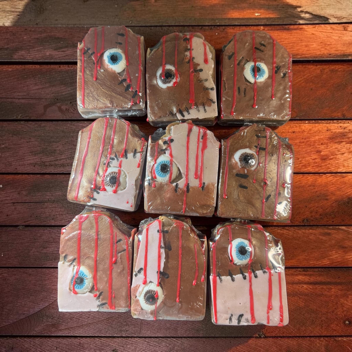 Texas Slaughterhouse Suds- Horror Themed Slasher Soap. Scented in Flannel Massacre, with Mini Chainsaw Charm on Top