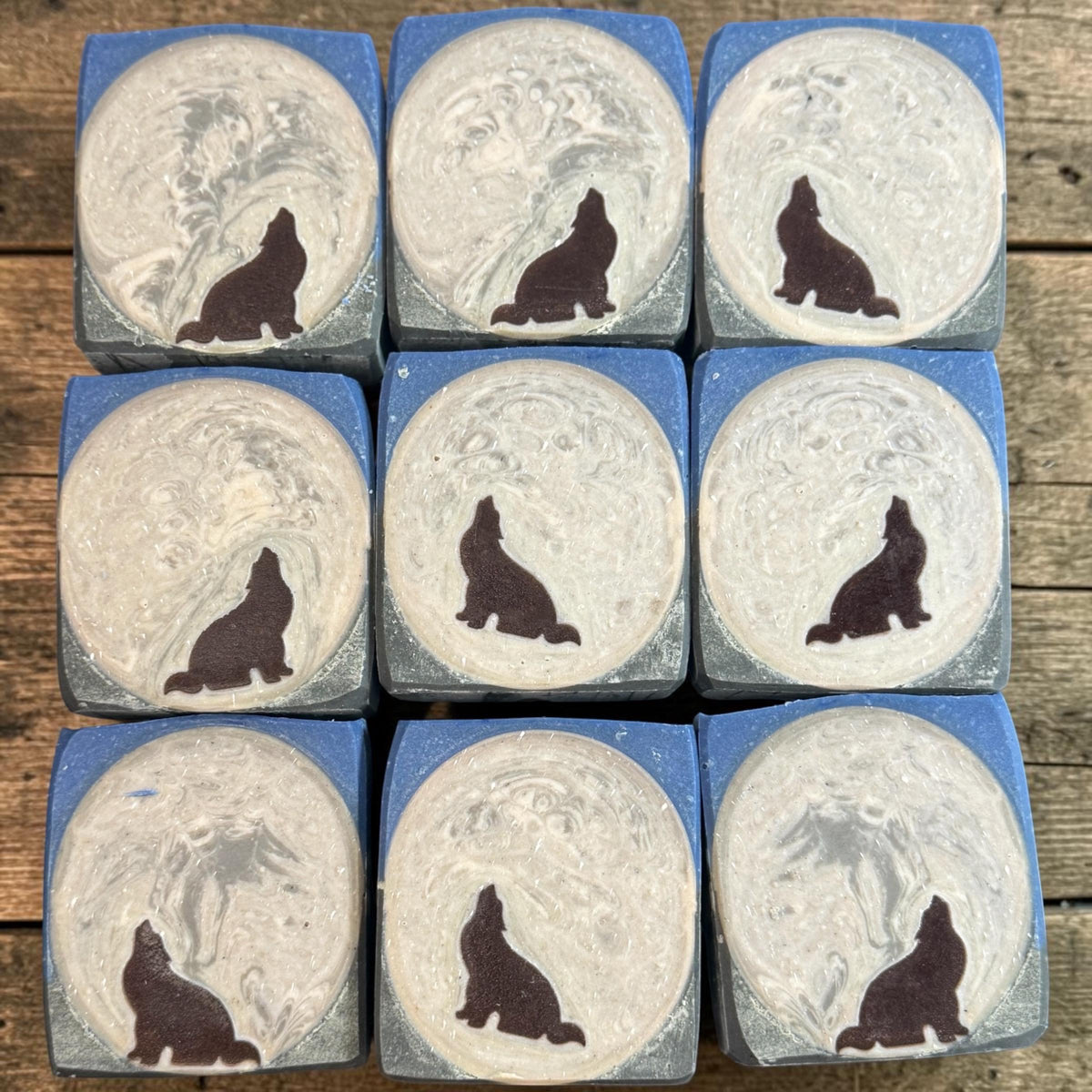 Full Moon Rising Bar Soap- Wolf Themed Scented in Werewolf or Autumn Nights, Made with Tallow and Goat Milk