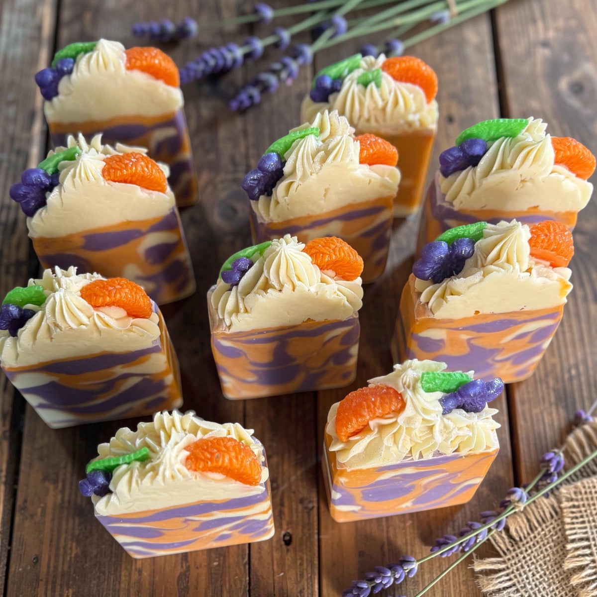 Clementine Lavender Soap – Tallow, Goat Milk, Cold Process Bar