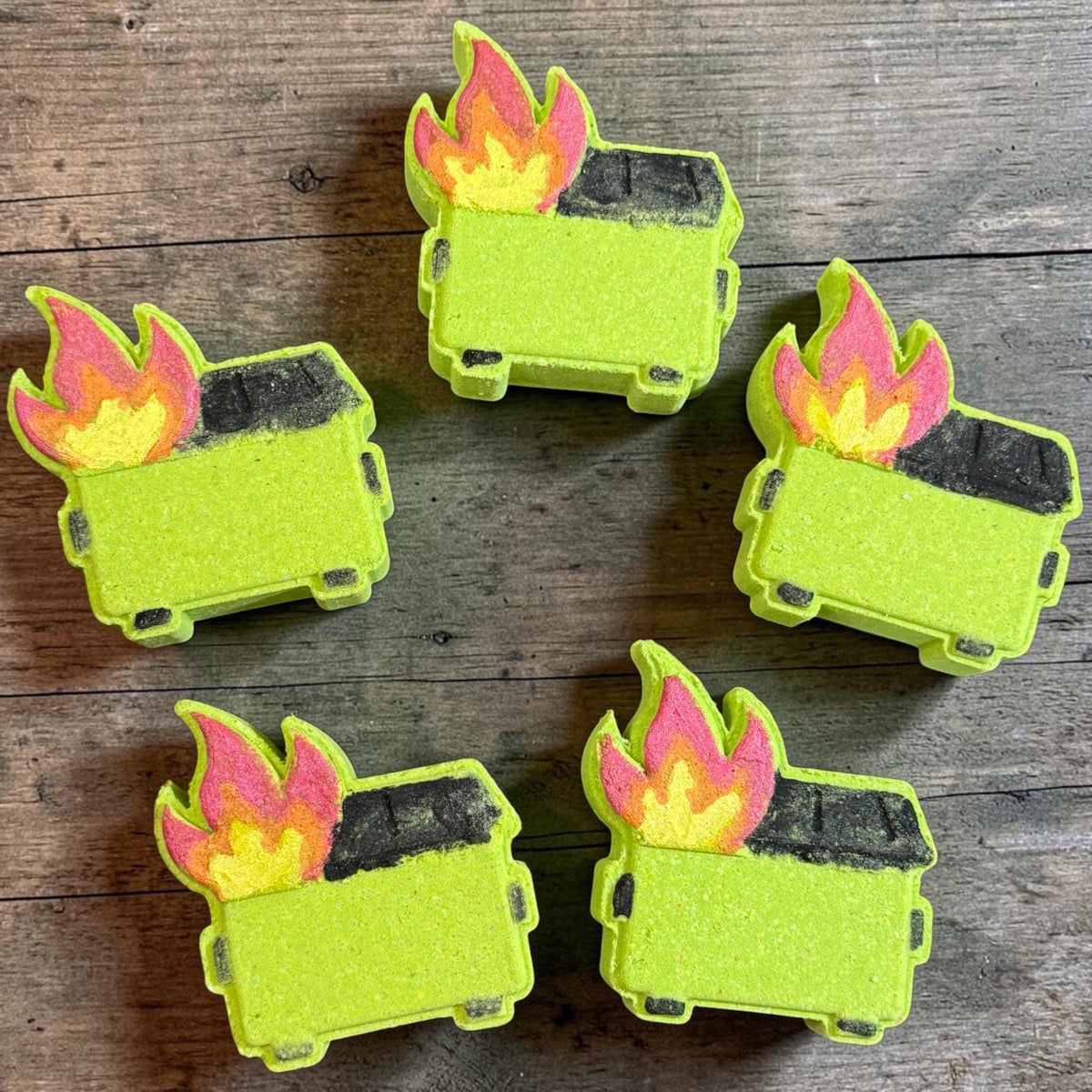 Dumpster Fire Bath Bomb ~Made with Rich Cocoa Butter and Creamy Buttermilk, Scented in Sweet Melon