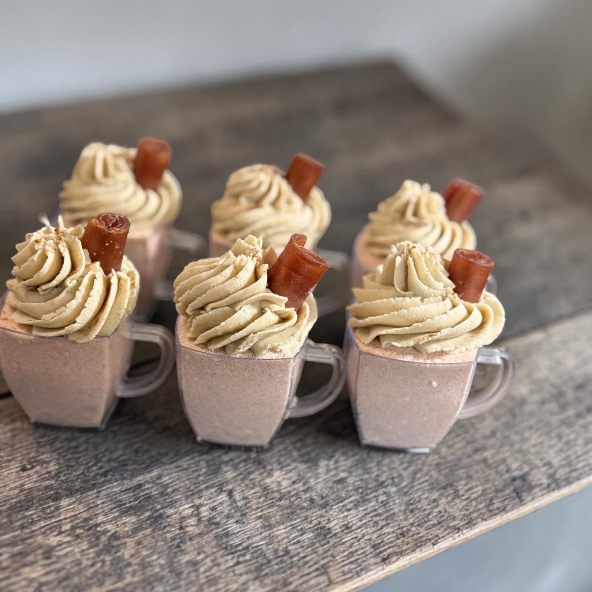 Vanilla Chai Bath Bomb- Topped with Bubble Frosting and a Soap Cinnamon Stick Decoration