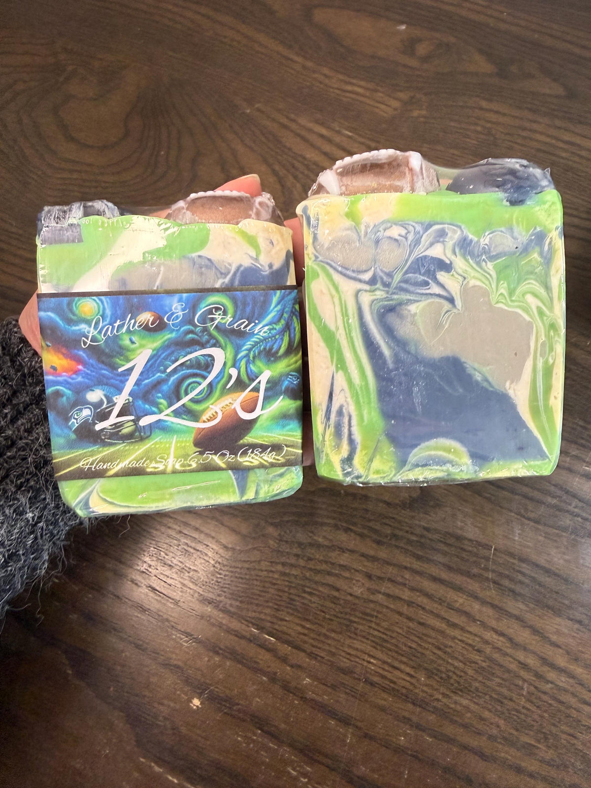 Gold and Green Football Handmade Soap – Scented in Emerald Rainfall~ Great Sports Fan Gift!