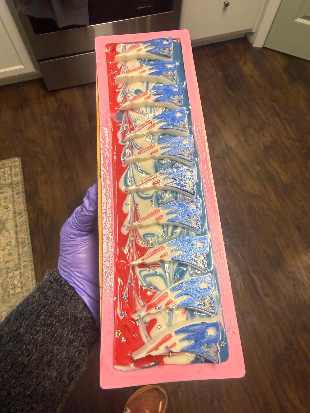 Pats Fan Football Soap – Scented in Aqua Di Gio- Great Sports Fan Gift! Handmade Tallow and Goat Milk Soap