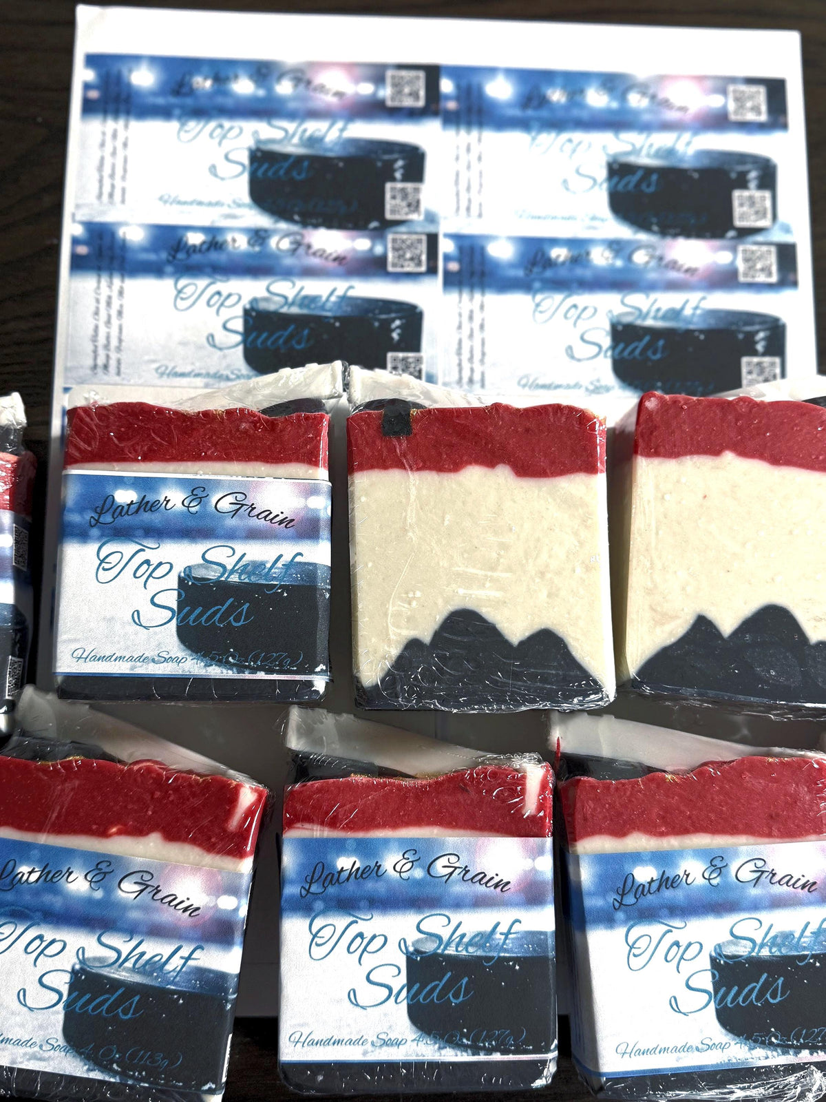 Unique Ice Hockey Soap - Top Shelf Suds~ Made with Tallow and Goat Milk - Portland Team Inspired Scented with Frozen Lakes