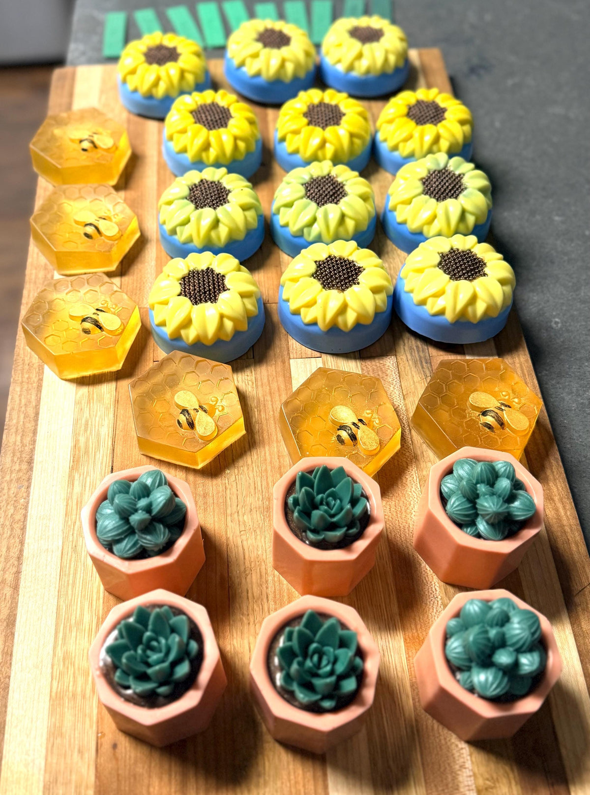 Potted Succulents Soap Made with Goat Milk . Scented in Cactus Blossom
