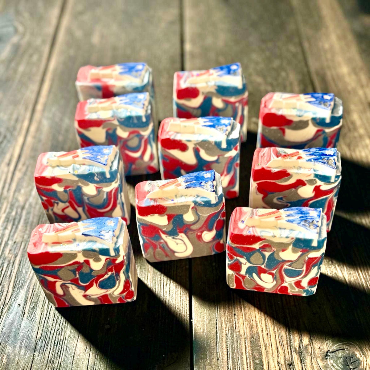 Pats Fan Football Soap – Scented in Aqua Di Gio- Great Sports Fan Gift! Handmade Tallow and Goat Milk Soap