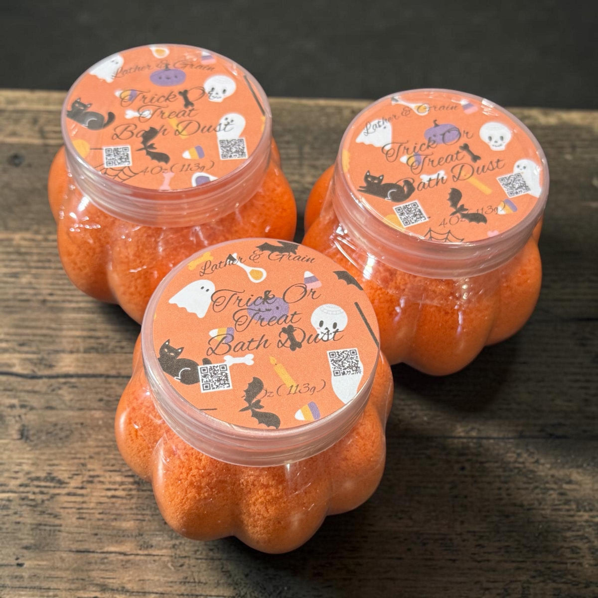 Shimmering Pumpkin Bath Bomb Dust  ~Made with Rich Cocoa Butter and Creamy Buttermilk, Multiple Spooky Scents to Choose From