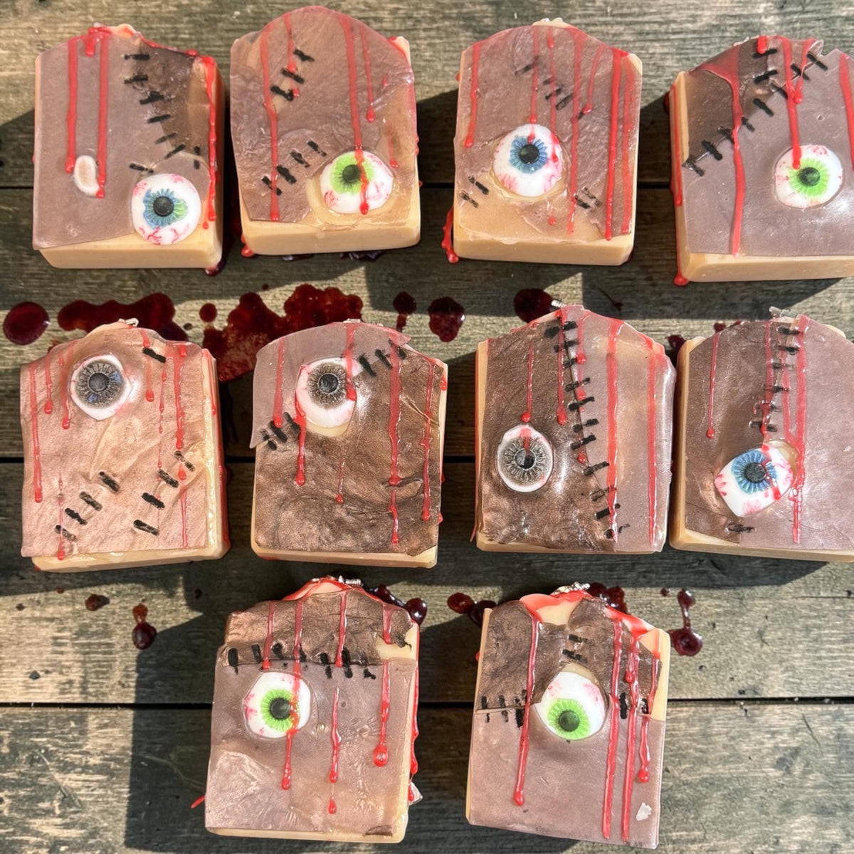 Texas Slaughterhouse Suds- Horror Themed Slasher Soap. Scented in Flannel Massacre, with Mini Chainsaw Charm on Top