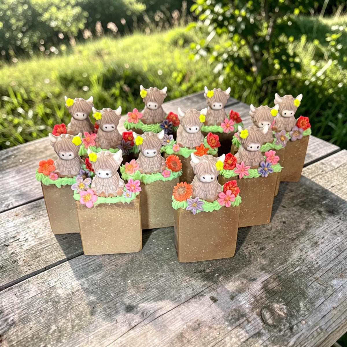 Highland Cow Themed Soap, Super Adorable * Clover the Coo* Scented in Vanilla Berry- Made with Tallow and Goat Milk