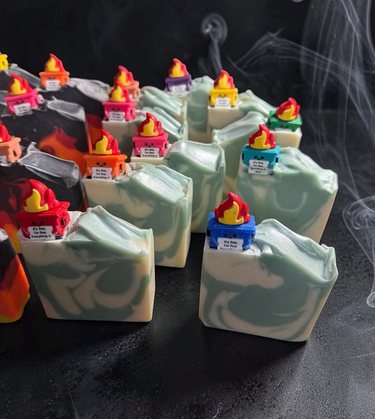 Dumpster Fire Bar Soap. Made with Tallow and Goat Milk. Scented in Volcano Or Sage That