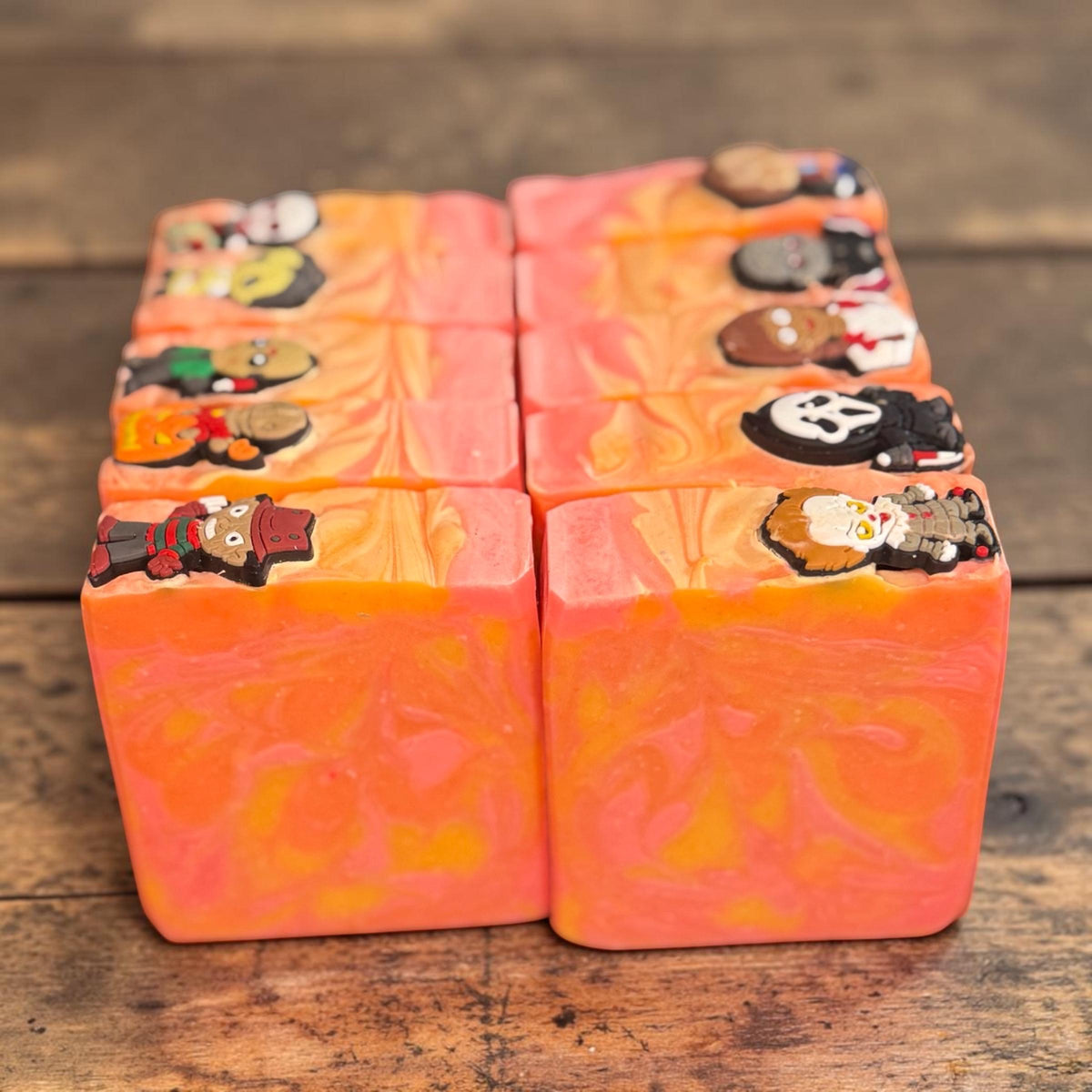 Slasher Suds- Horror Movie Themed Soap. Scented in Blood Orange Margarita, with Silicone Charm on Top