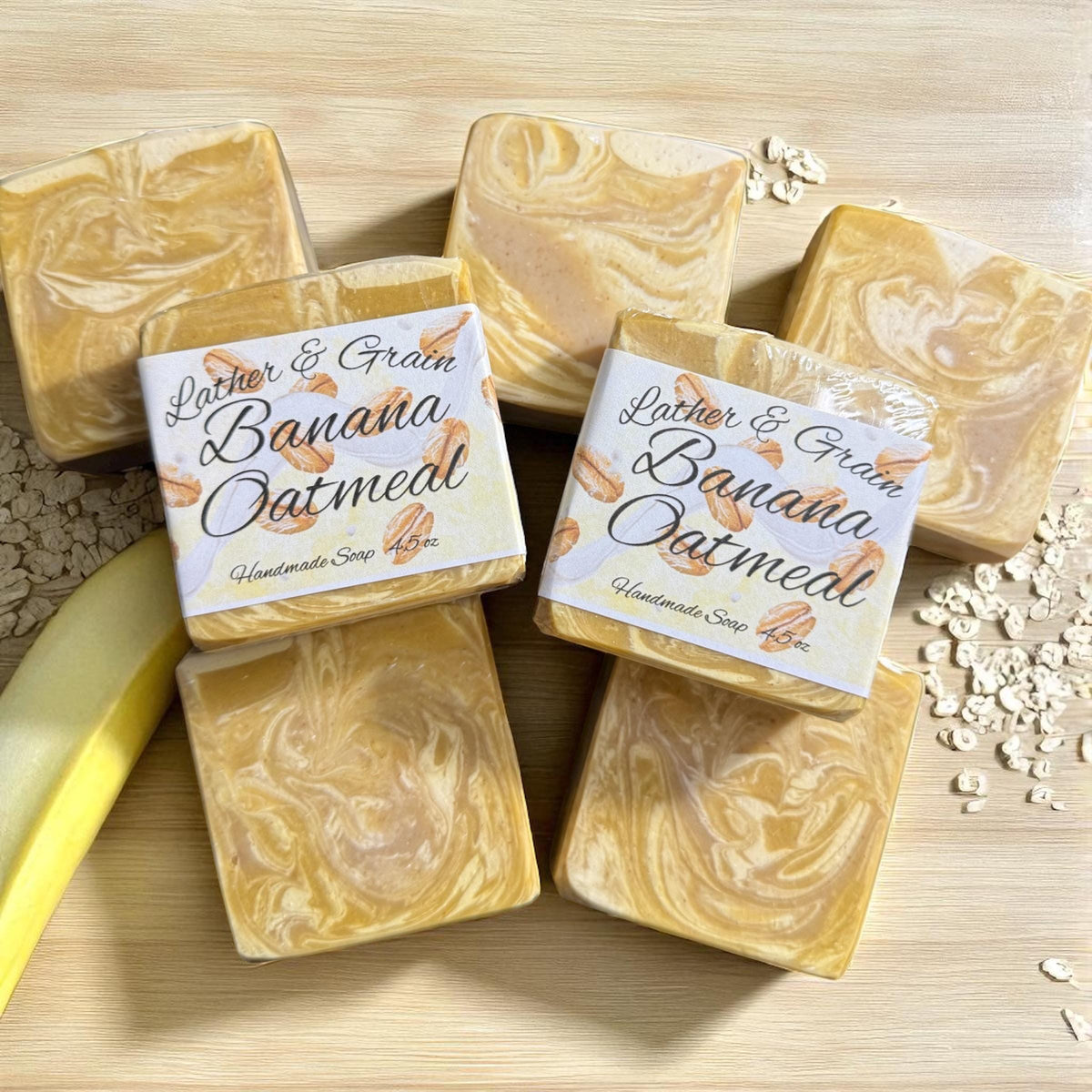 Banana Oatmeal Goat Milk Soap- Lightly Scented