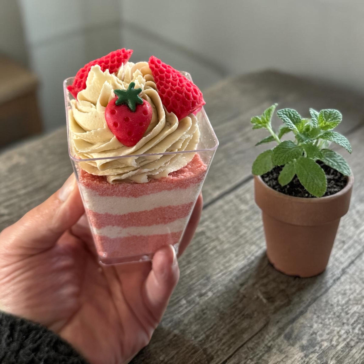 Vanilla Chai Bath Bomb- Topped with Bubble Frosting and a Soap Cinnamon Stick Decoration