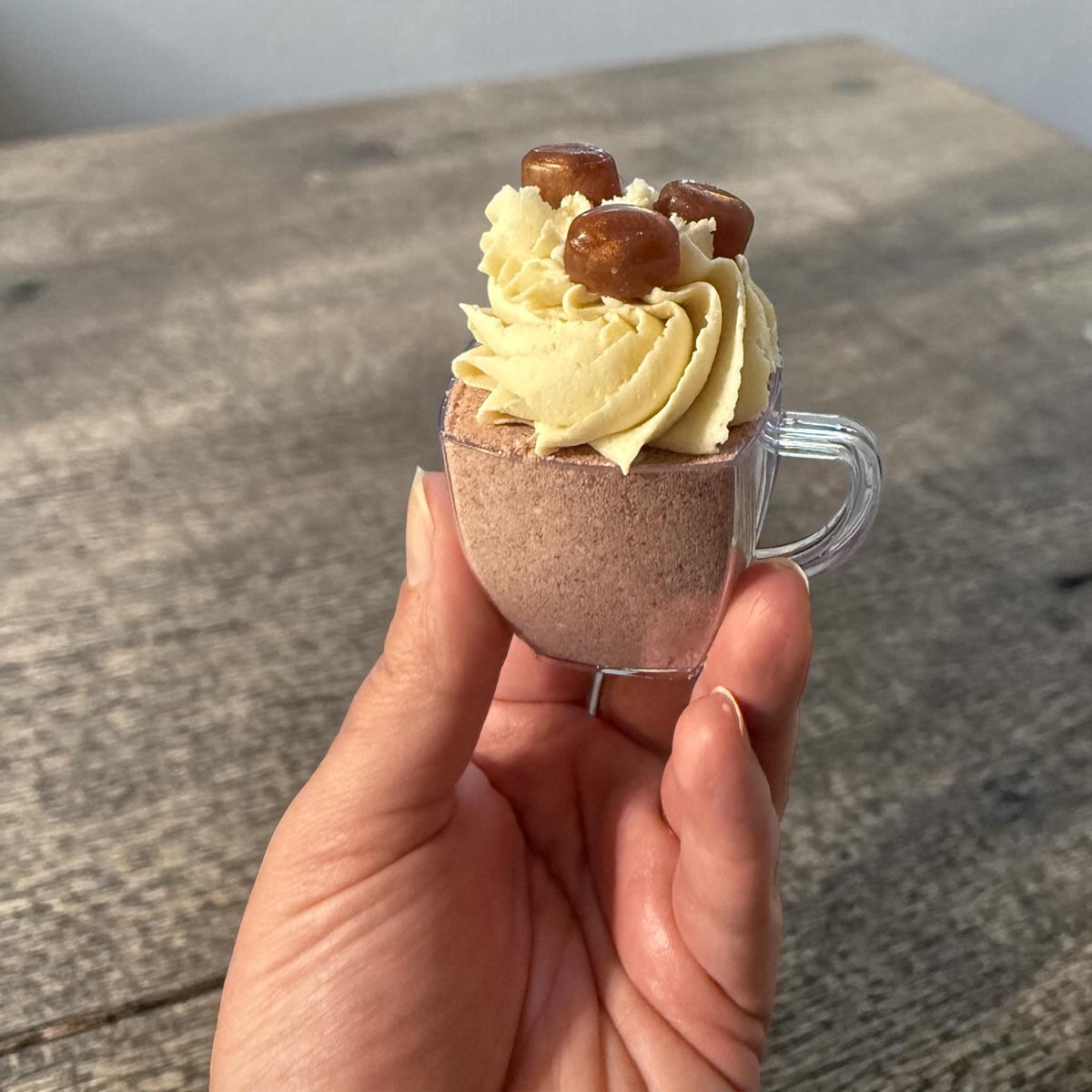 Earl Grey and Apple Bath Bomb- Topped with Bubble Frosting and a Soap Flower Decoration