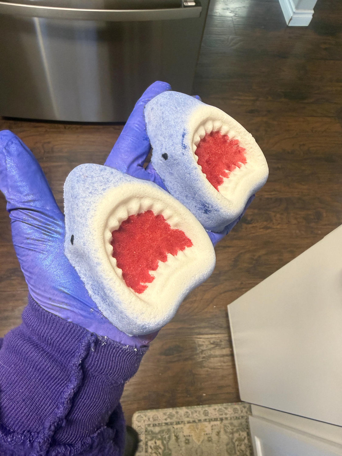 Bloody Shark Bath Bomb made with Creamy Cocoa Butter and Buttermilk,