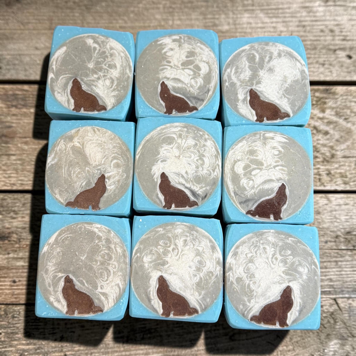Full Moon Rising Bar Soap- Wolf Themed Scented in Werewolf or Autumn Nights, Made with Tallow and Goat Milk