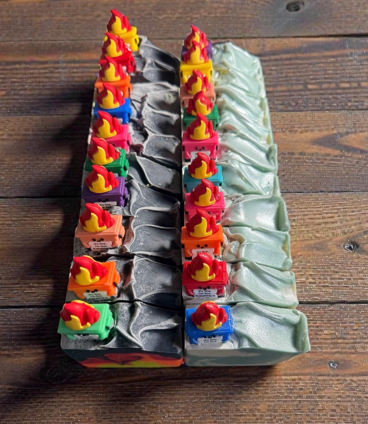 Dumpster Fire Bar Soap. Made with Tallow and Goat Milk. Scented in Volcano Or Sage That