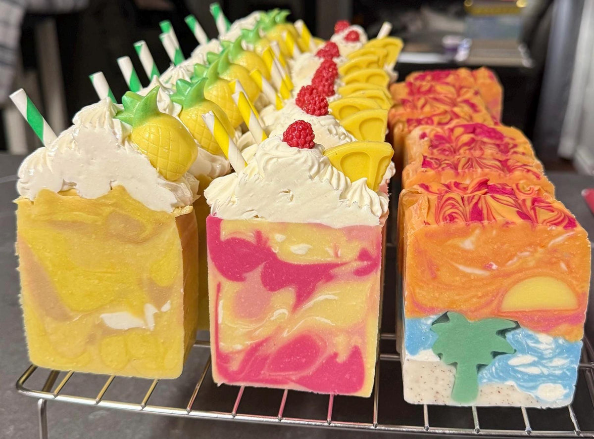 Pineapple Dole Whip Soap made with Tallow and Goat Milk -Handmade- Small Batch- Cold Process