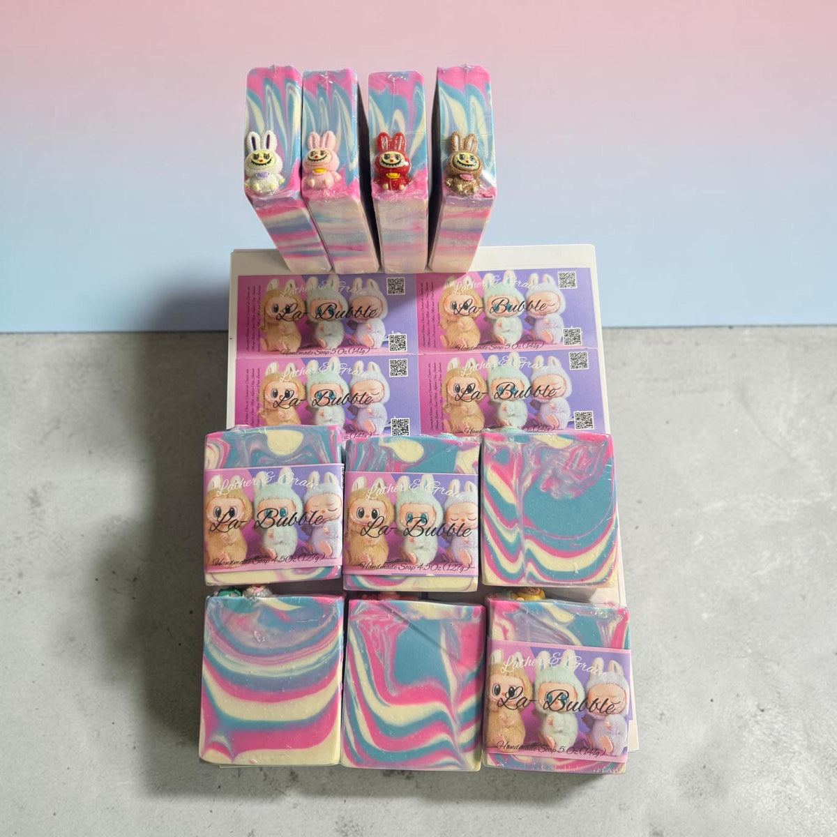 Little Monster Bar Soap. Made with Tallow and Goat Milk. Scented in Cotton Candy