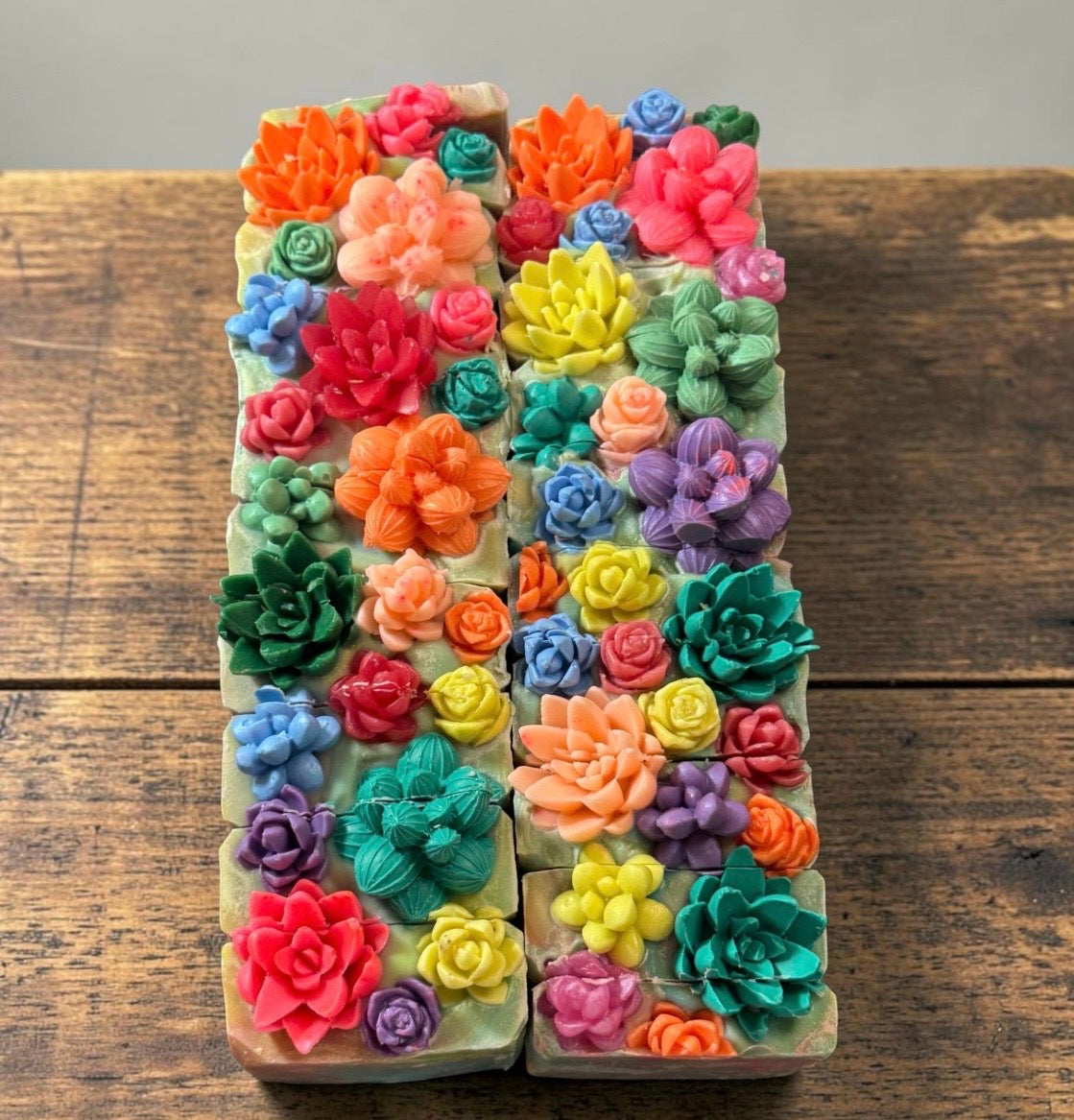 Blooming Cactus Blossom Bar Soap Made with Tallow and Creamy Goatmilk- Homemade, Cold Process