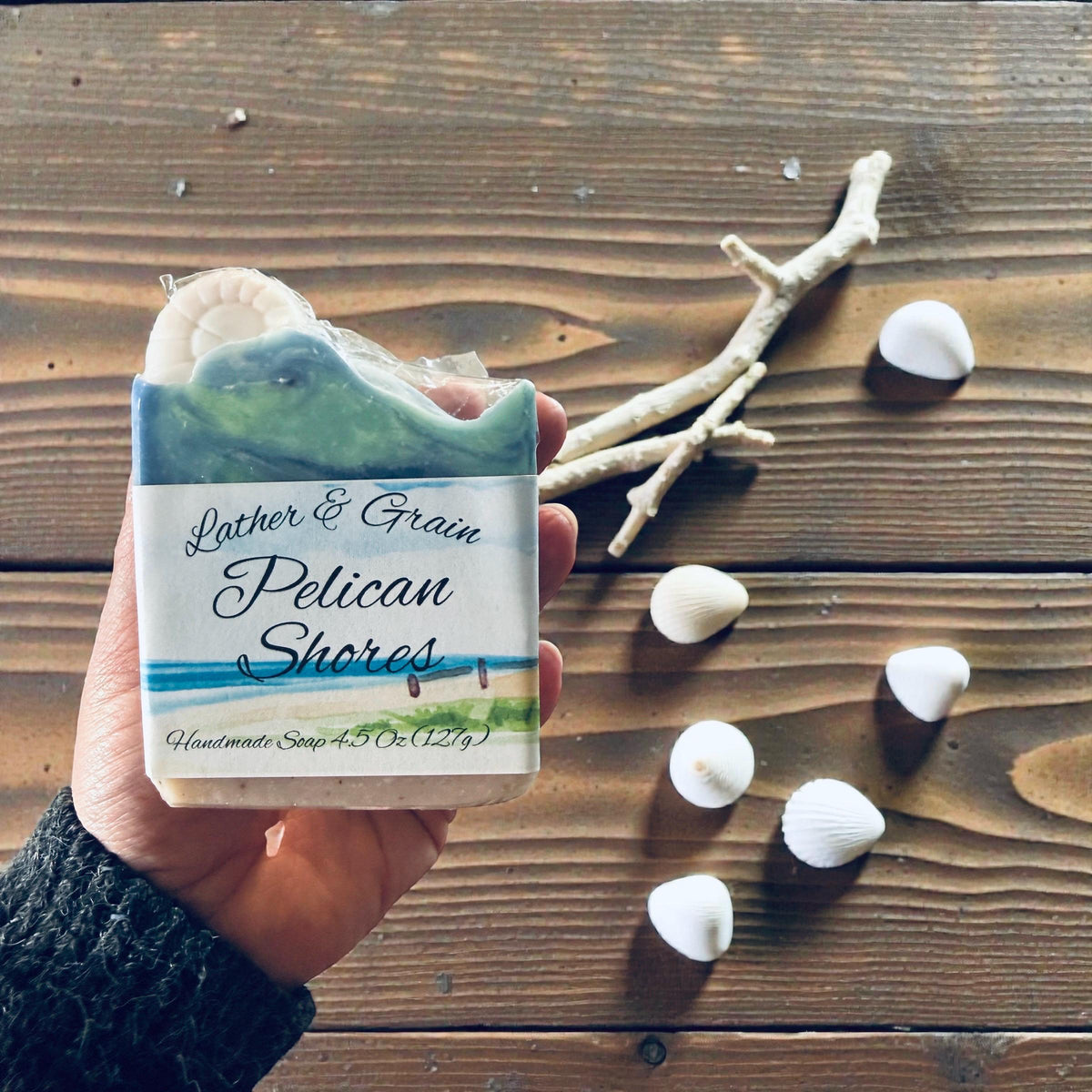 Pelican Shores Beach Bar Soap Scented in Ocean Breeze and Driftwood Or Coral Reef