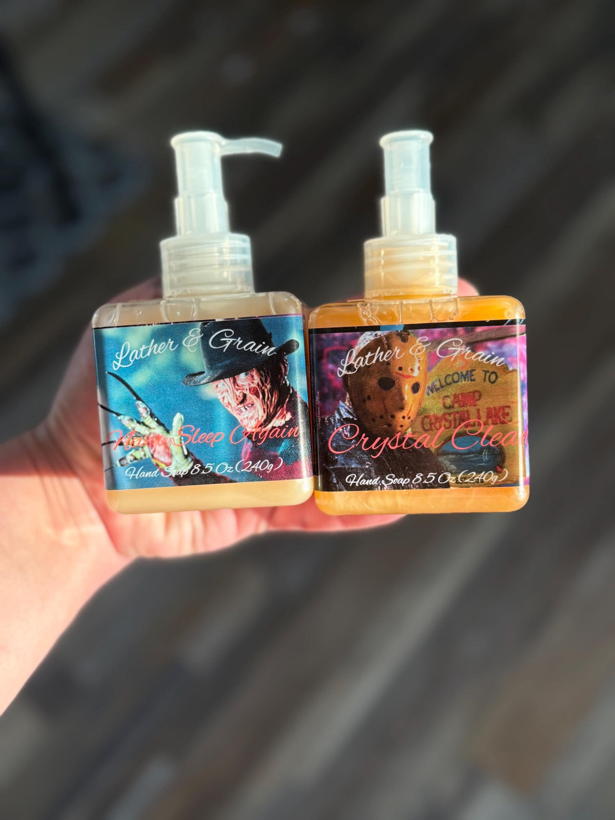 Horror Themed Liquid Hand Soap or Body Wash, Many Scary, Serial Killer Movie Characters-  Fall Halloween Scents