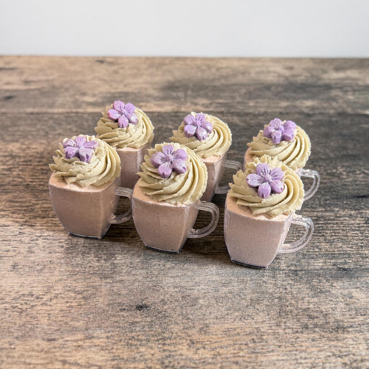 Earl Grey and Apple Bath Bomb- Topped with Bubble Frosting and a Soap Flower Decoration