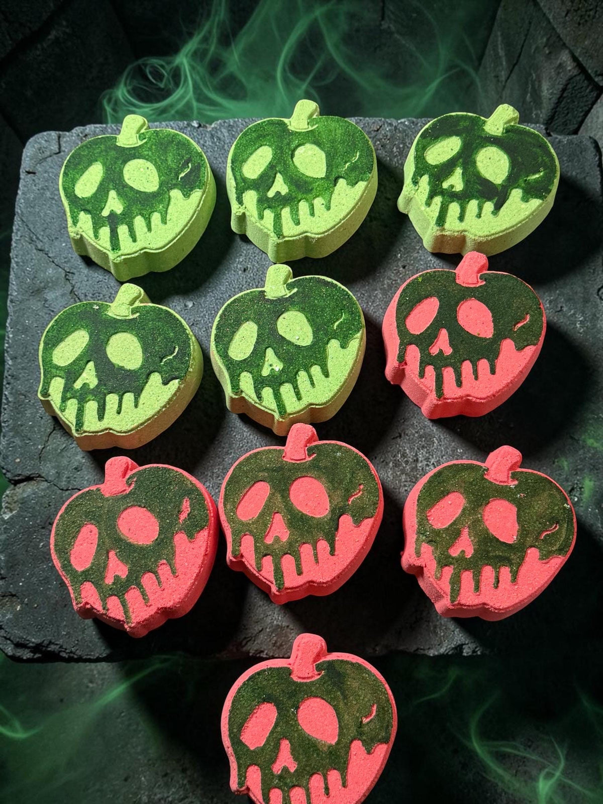 Poison Apple Bath Bomb made with Creamy Cocoa Butter and Buttermilk, In 2 different Scents