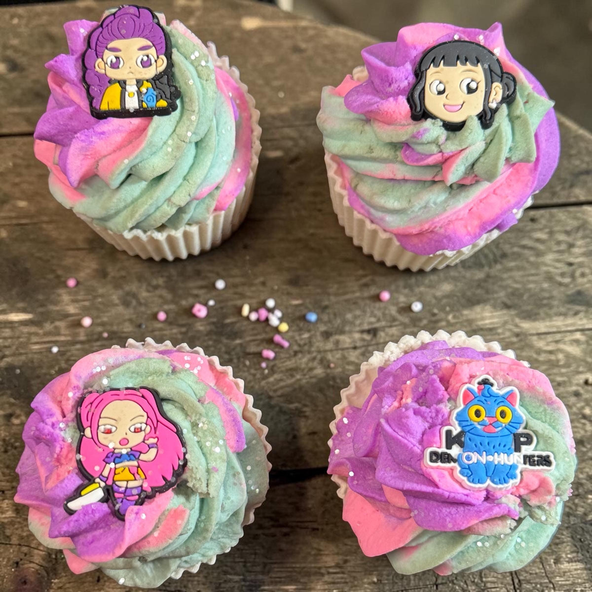 K Pop Bath Bomb: Made With Buttermilk Powder, Cocoa Butter, Bubble Frosting and Silicone Topper