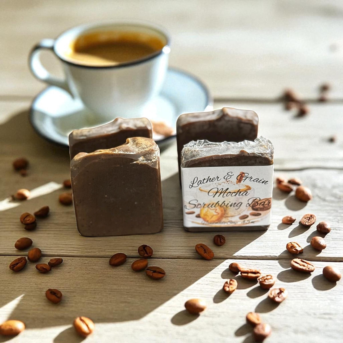 Handmade Mocha Coffee Scrubbing Bar Soap