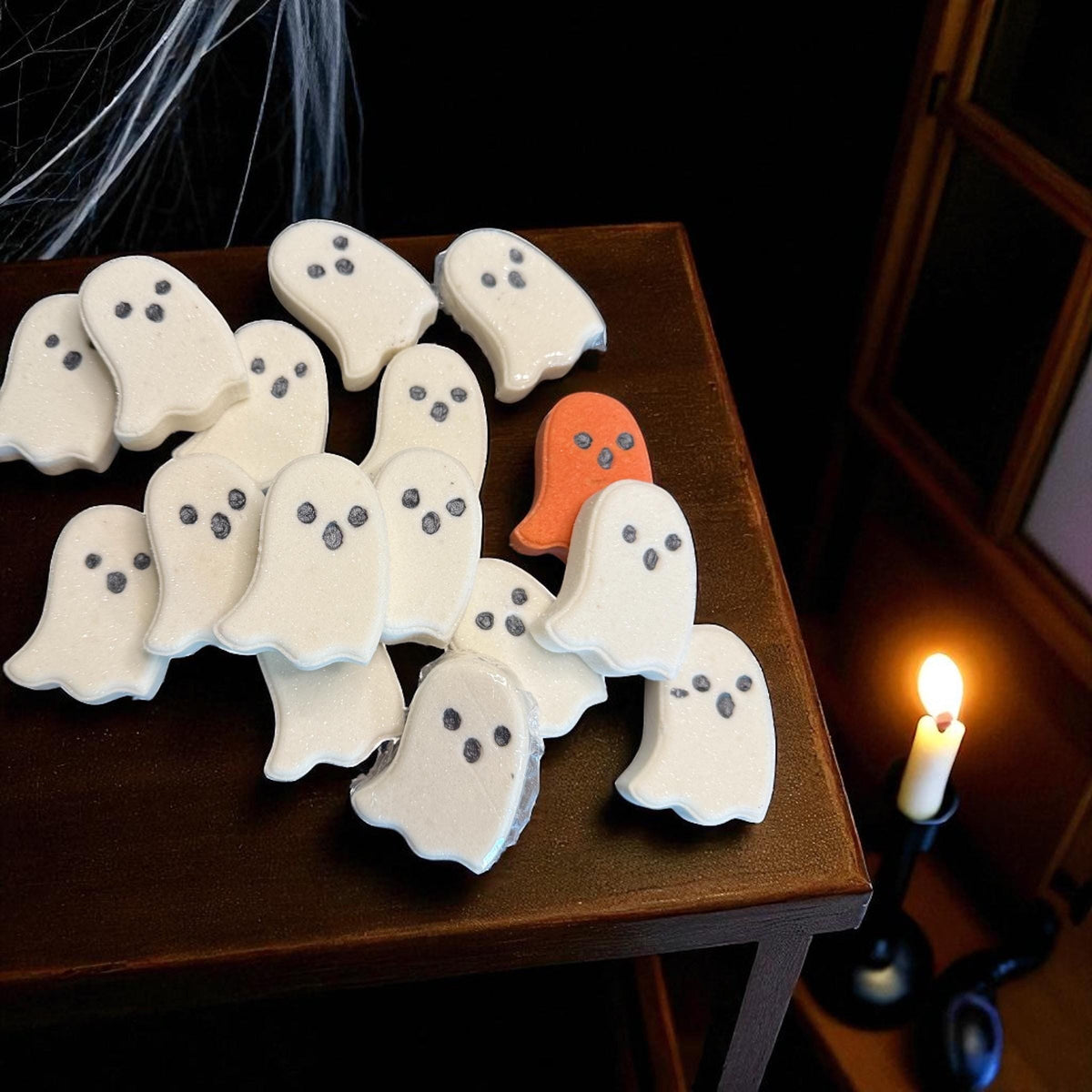 Shimmering Ghost Buttermilk Bath Bombs – Scented in Gummy Bears  and Perect for Halloween-Fall