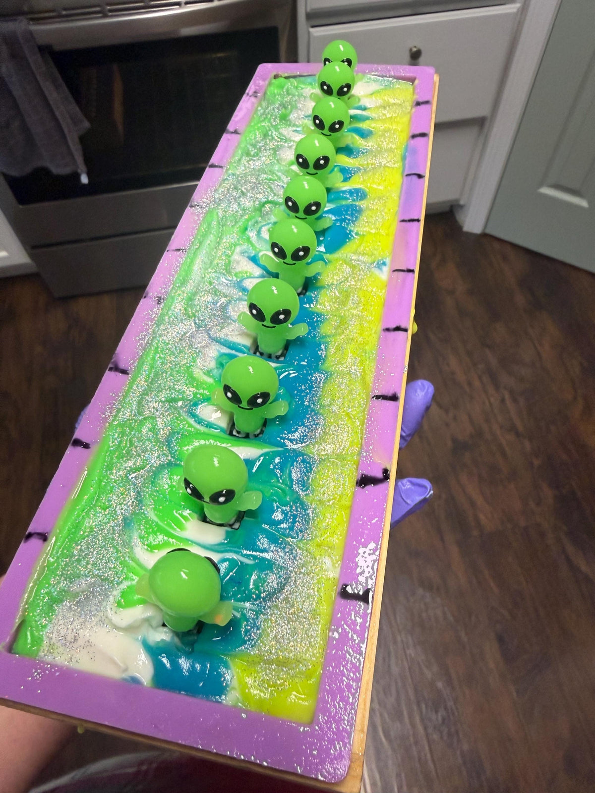 The Truth Is Out There Soap Made with Tallow and Goat Milk. Scented in Multiple Scents With Glow In the Dark Alien Toy Funny Gag Gift