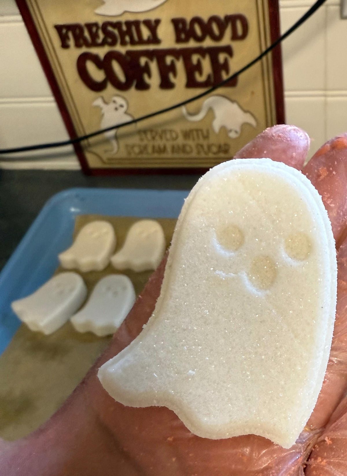 Shimmering Ghost Buttermilk Bath Bombs – Scented in Gummy Bears  and Perect for Halloween-Fall
