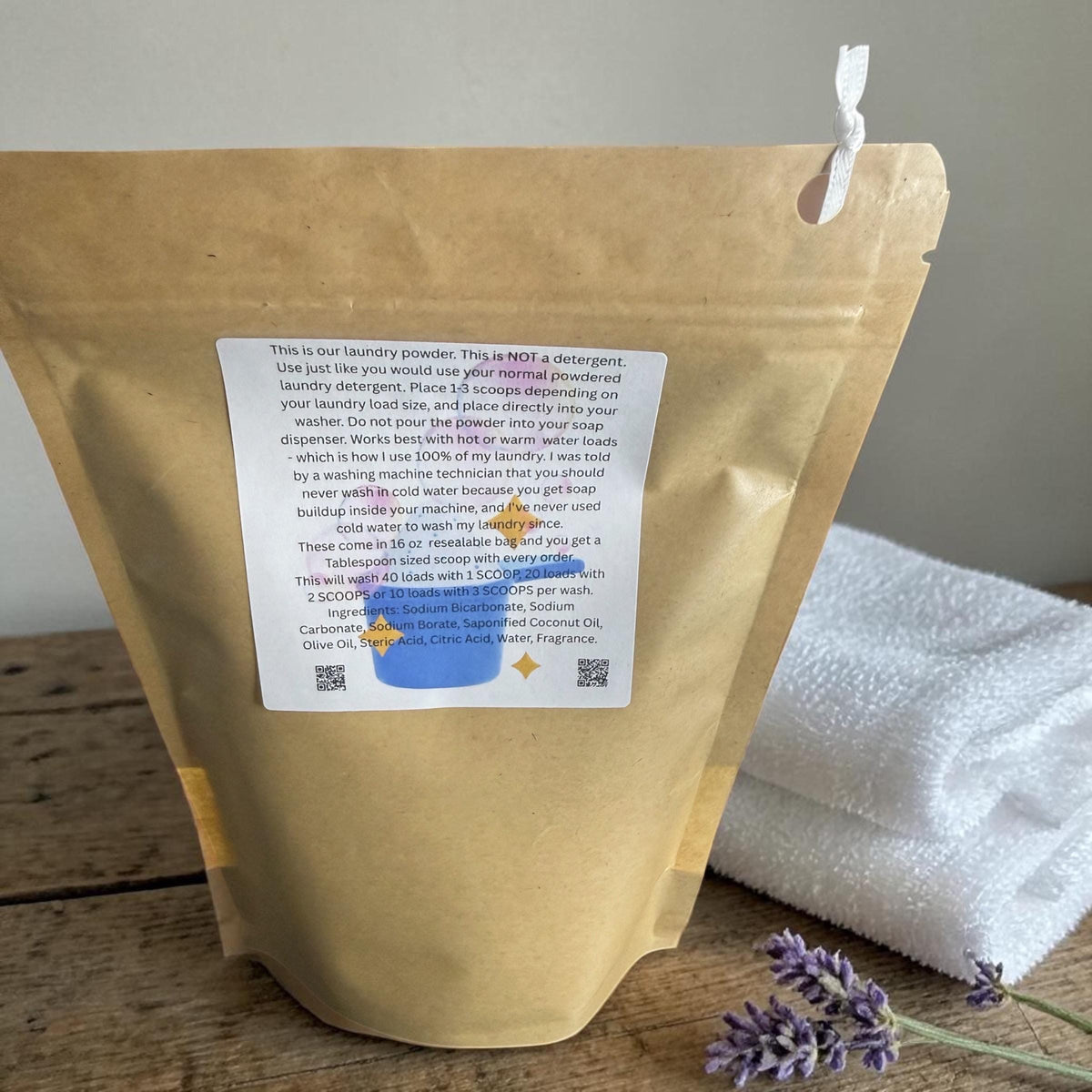 1 Pound Natural Laundry Powder- Many Scents to Choose From