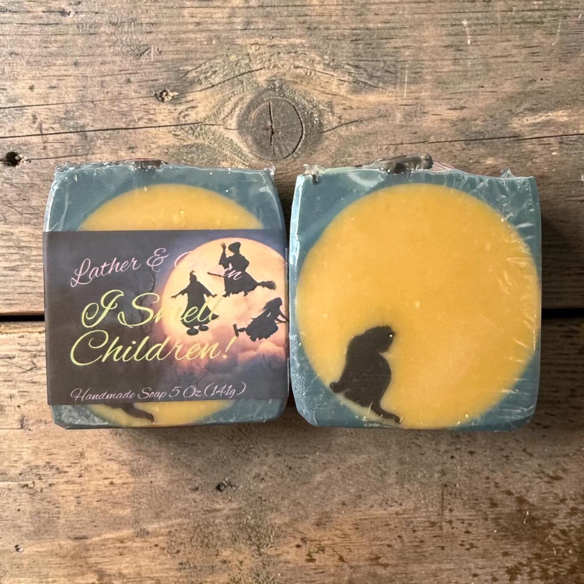 I Smell Children! Halloween Witch Sisters Themed Soap. Scented in Bobbing for Apples with Silicone Charm on Top