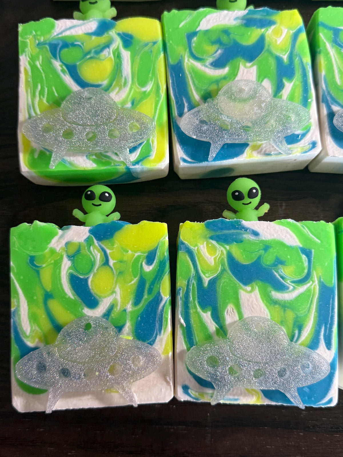 The Truth Is Out There Soap Made with Tallow and Goat Milk. Scented in Multiple Scents With Glow In the Dark Alien Toy Funny Gag Gift