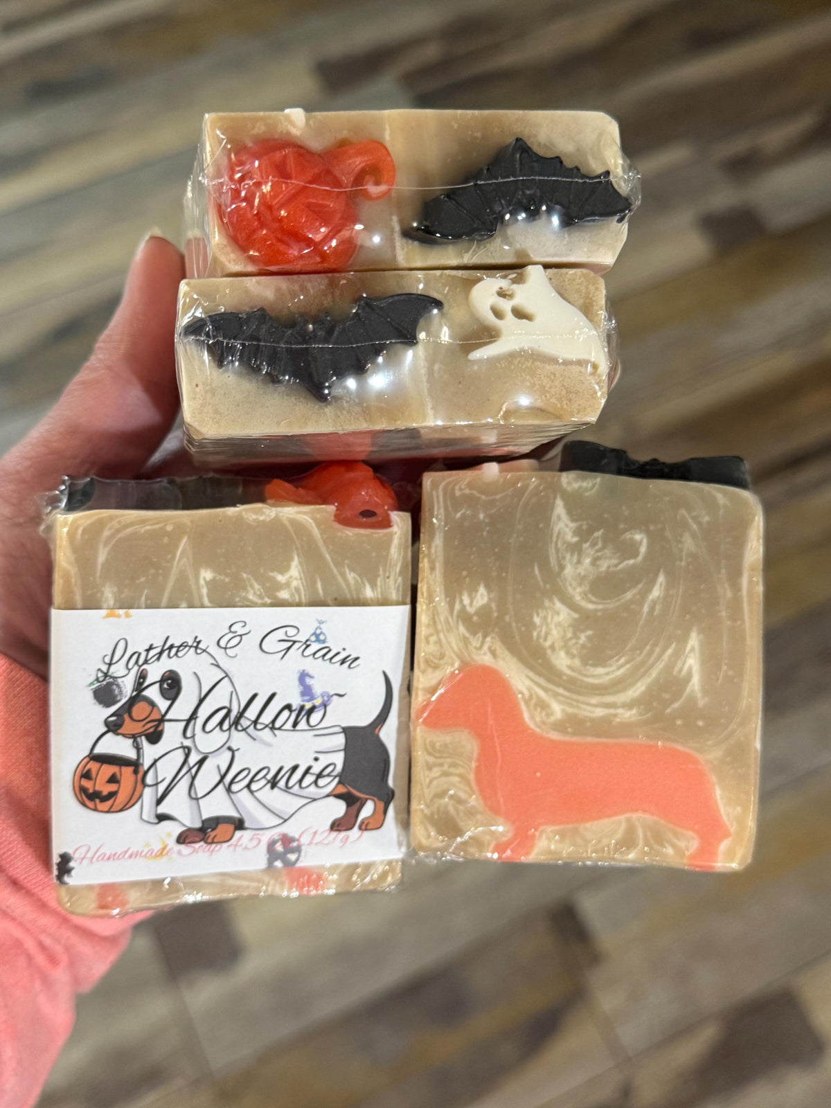 Happy Hallow-Weenie Soap- Scented in Pumpkin Pecan Made with Tallow and Goat Milk