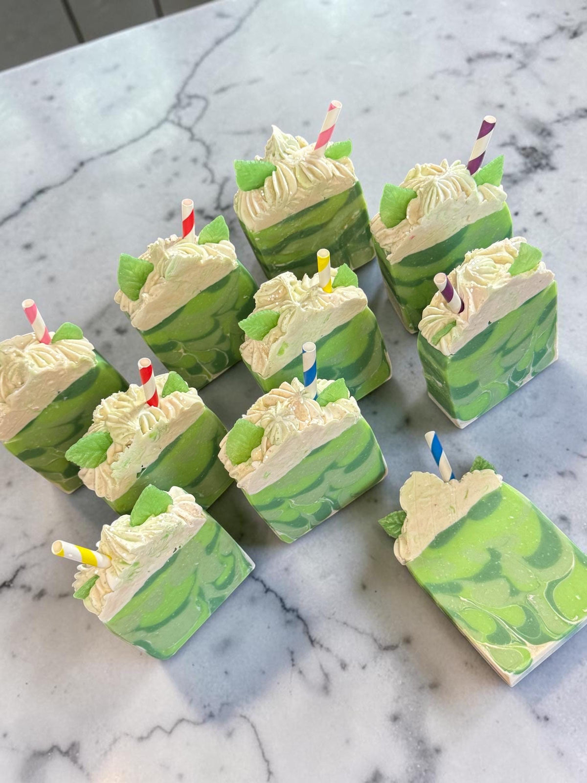 Sparkling Mojito Soap made with Tallow and Goat Milk -Handmade- Small Batch- Cold Process