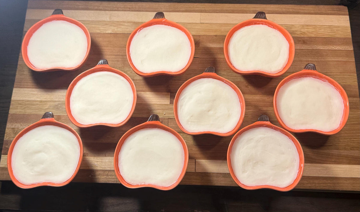 Pumpkin Ramekin Filled with Solid Dish Soap- Scented in Natural Citrus Fragrance